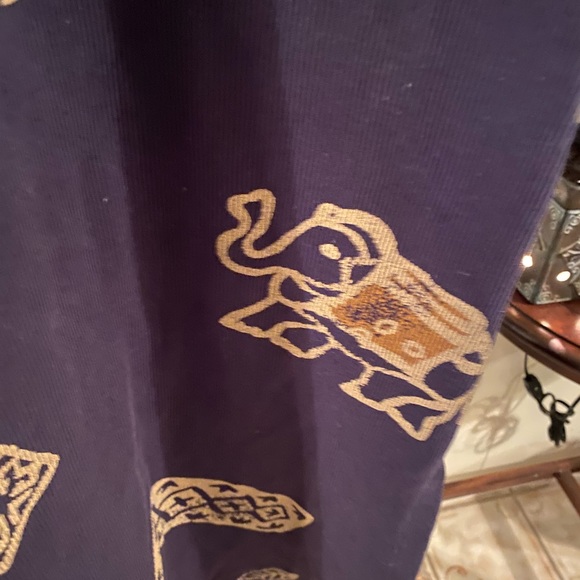 Vintage Key Wear Elephant Midi Dress SS L - Picture 3 of 8